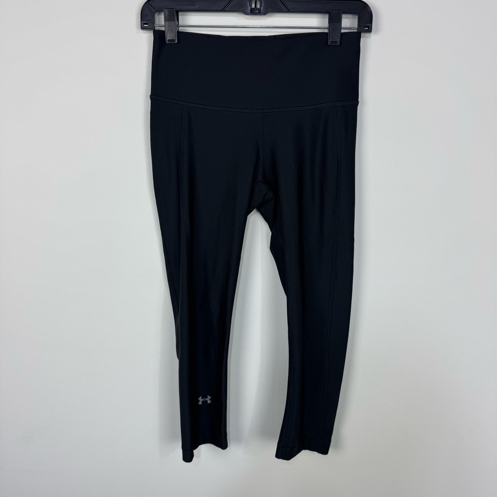 Under Armour Black Cropped Leggings Workout gym fitness athletic